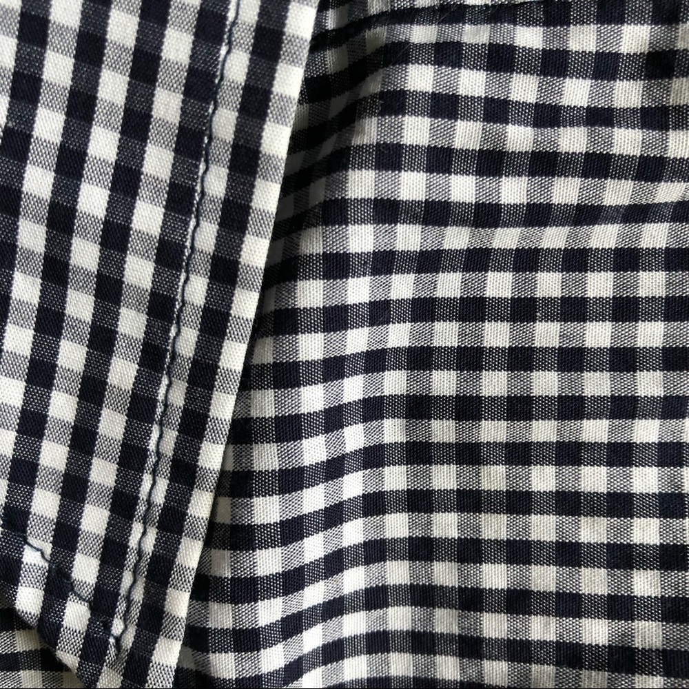 Kikilynn Navy & White gingham Long sleeve cotton Shirt Dress Size 4 - Picture 9 of 11